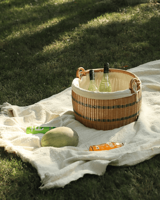 ZM Home Rattan Bucket Tote Basket