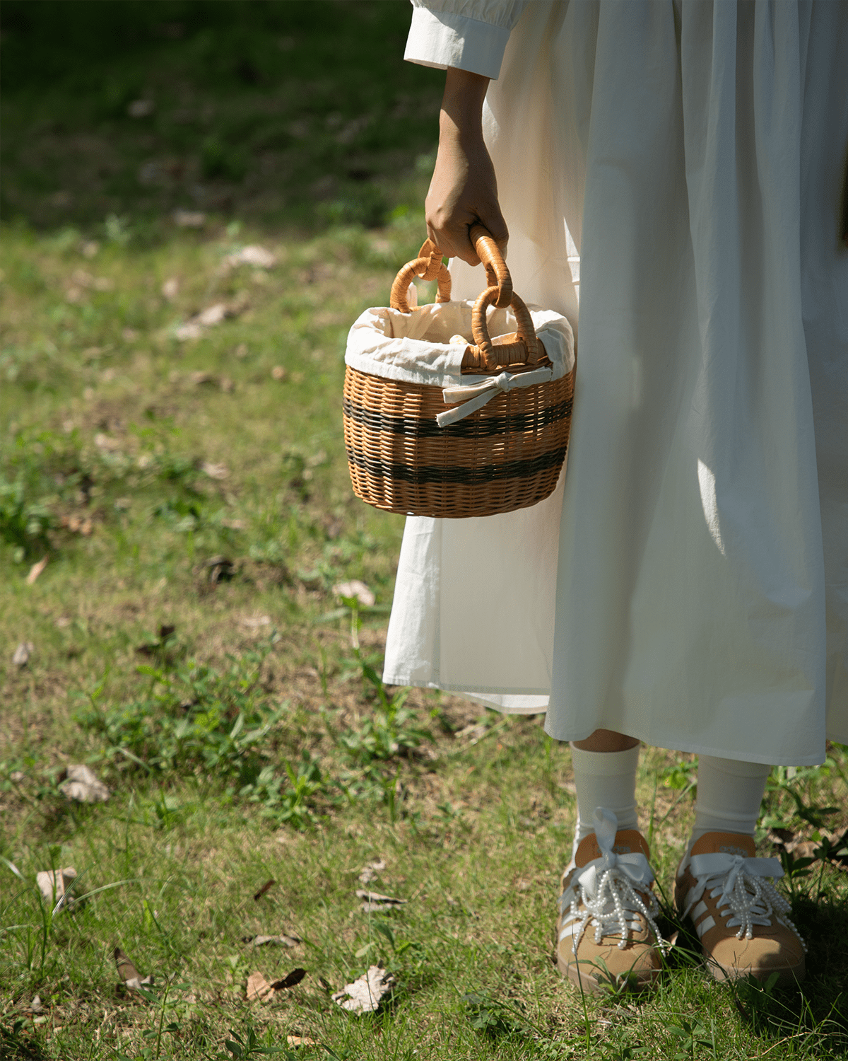 ZM Home Rattan Bucket Tote Basket