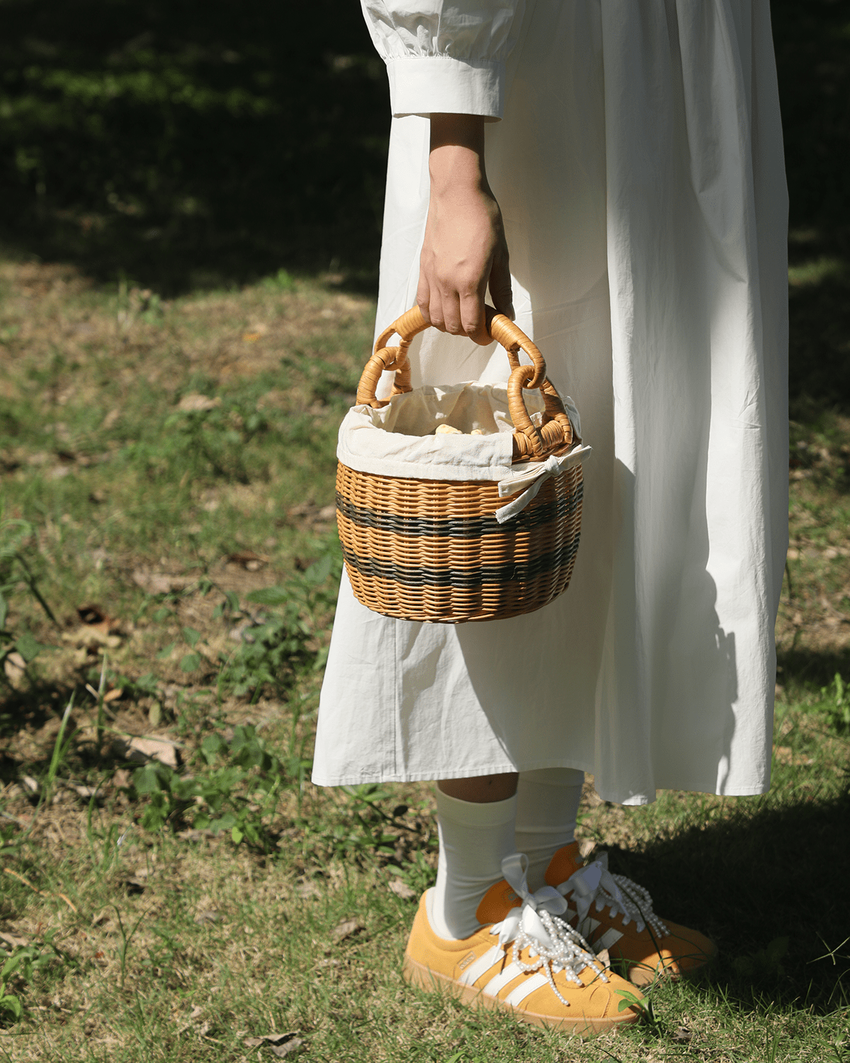 ZM Home Rattan Bucket Tote Basket