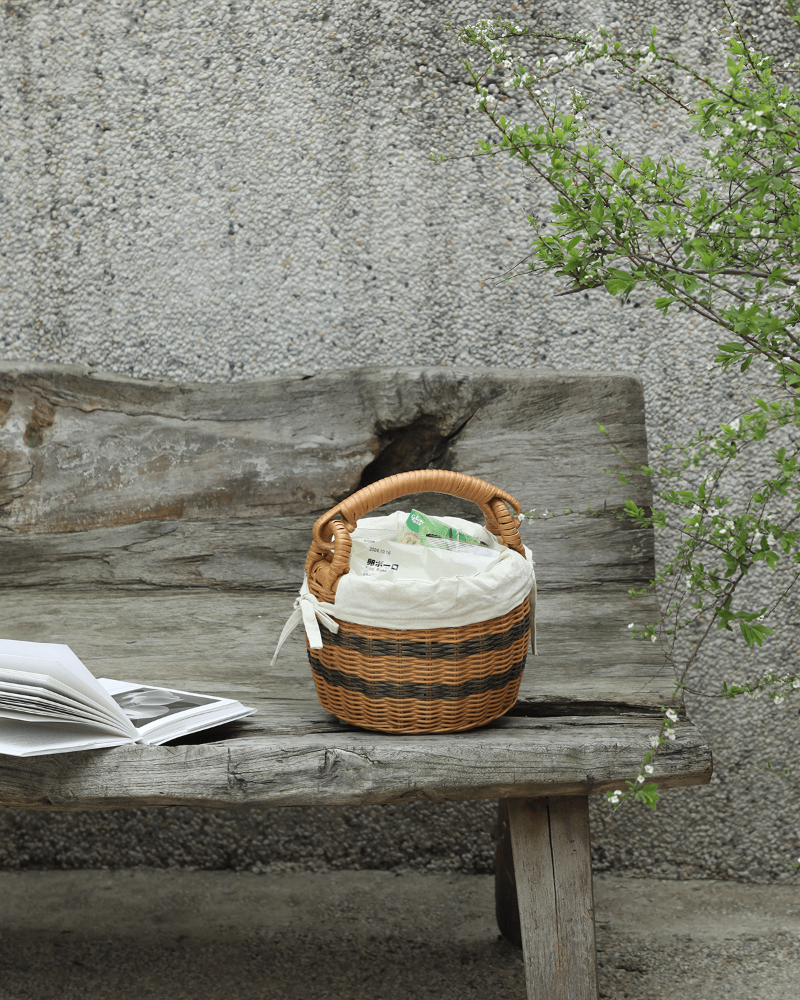 ZM Home Rattan Bucket Tote Basket